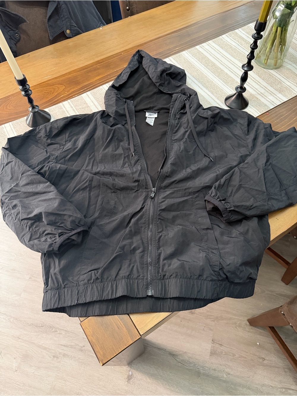 Reebok Black Hooded Zip Jacket